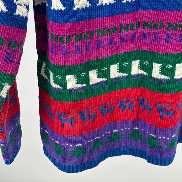 Women’s Vintage Medium Colorful‎ Holiday Sweater Ugly Christmas Chenille - Picture 3 of 7